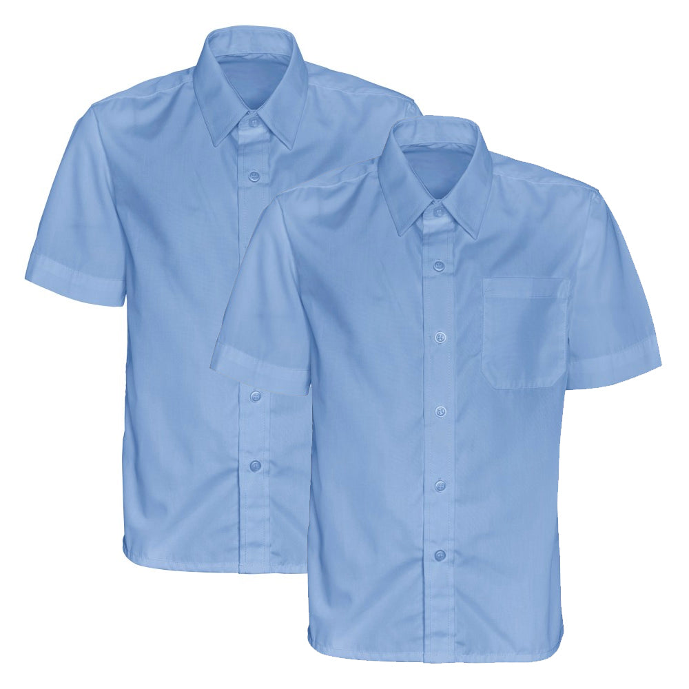 QE High : Girls / Boys Blue Short Sleeve Shirt 2 Pack.
