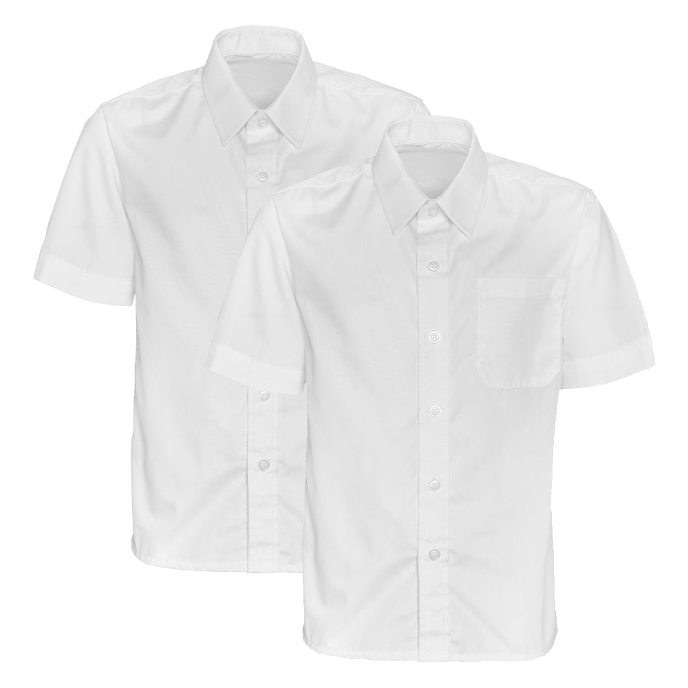 QE High : Girls / Boys White Short Sleeve Shirt 2 Pack.